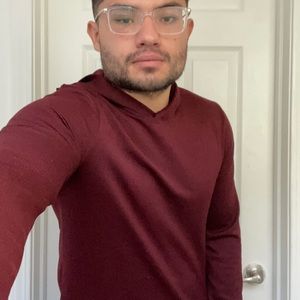 Burgundy long sleeve thin hoodie